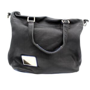 L.A.M.B. Gwen Stefani Leather Hobo Bag Black Blue Large Y2K Tote Slouchy
